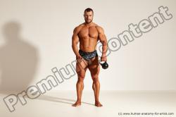 Underwear Gymnastic poses Man White Standing poses - ALL Muscular Short Brown Standing poses - simple Dynamic poses Academic